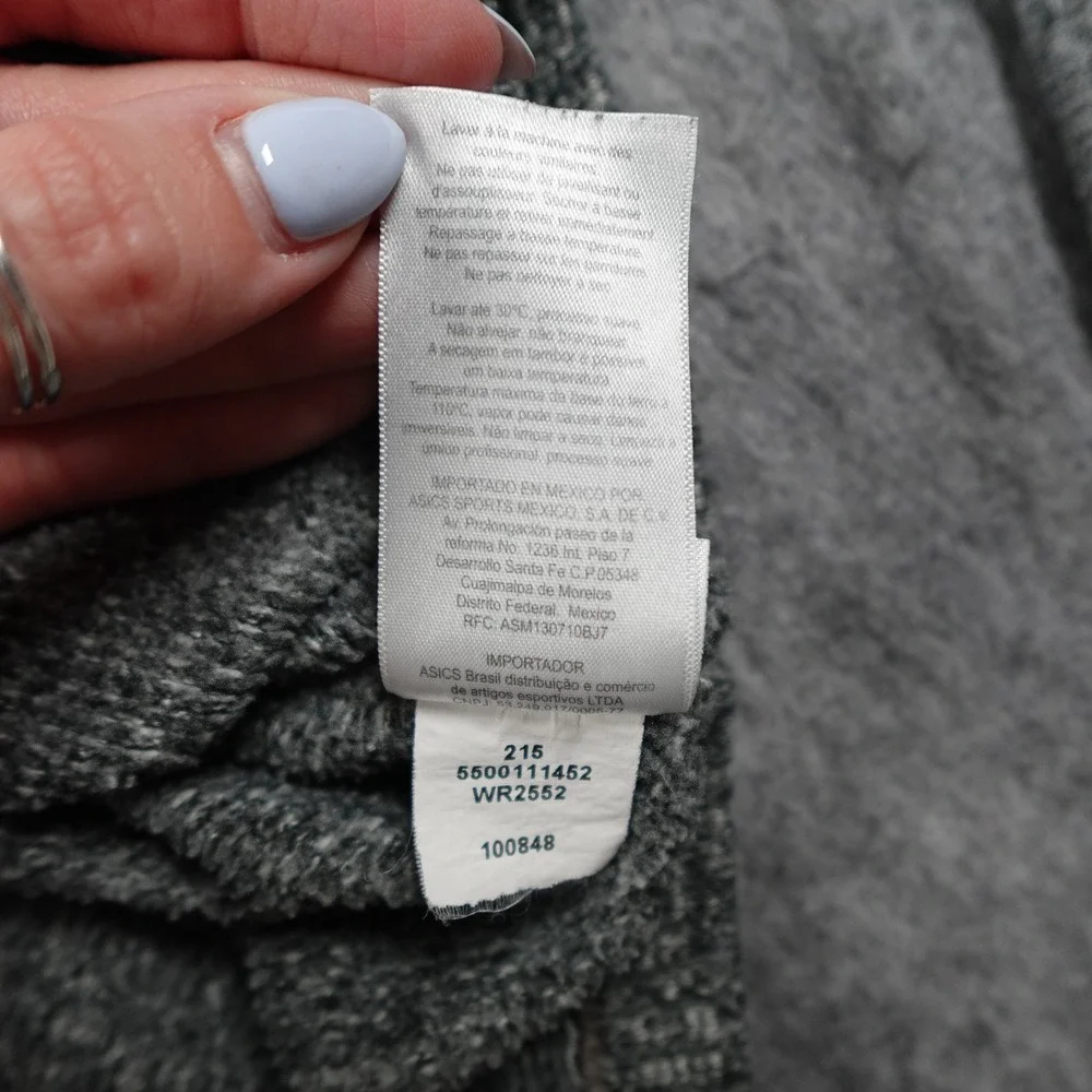Asics Sweatshirt Women Large Gray Funnel Neck Heathered Fleece Pullover‎ Knit